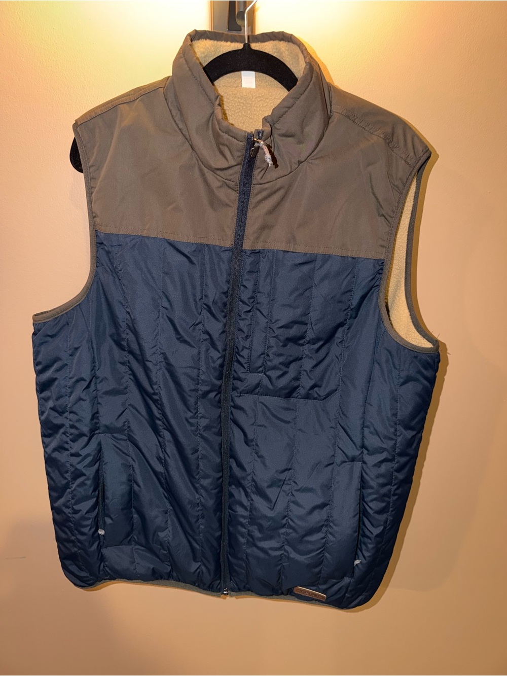 Free Country Navy and Taupe Insulated Quilted Vest
